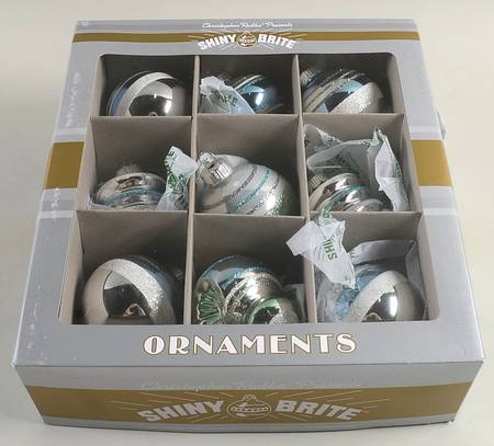Shiny Brite Ornaments Large Multi Shape Pastels - Boxed