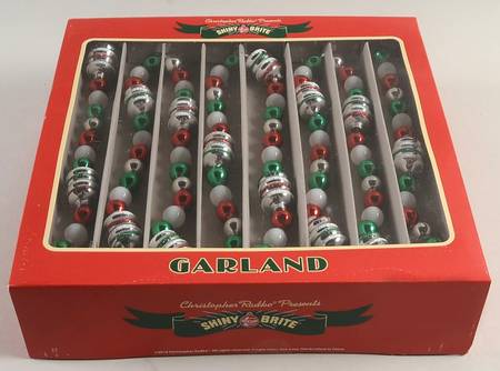 Shiny Brite Ornaments 7' Garland Red/Green/White - Boxed