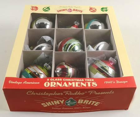 Shiny Brite Ornaments Spiral Balls-Pink/Green - Boxed