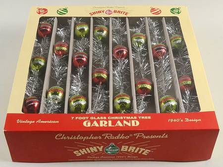Shiny Brite Ornaments 7' Garland Red/Green Balls - Boxed
