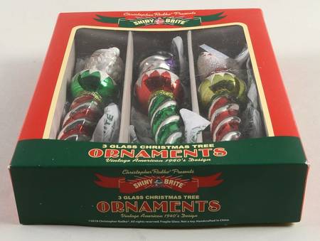 Shiny Brite Ornaments Icicles-Santa /Snowman/ Reindeer - Boxed