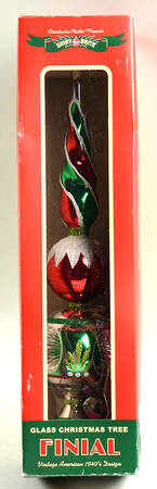Shiny Brite Ornaments Finial With Reflector-Tree Topper - Boxed