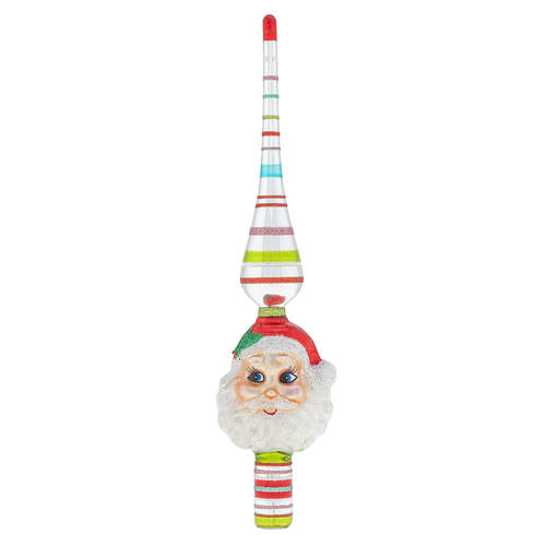 Shiny Brite Ornaments Santa Finial Festive Fete - Boxed