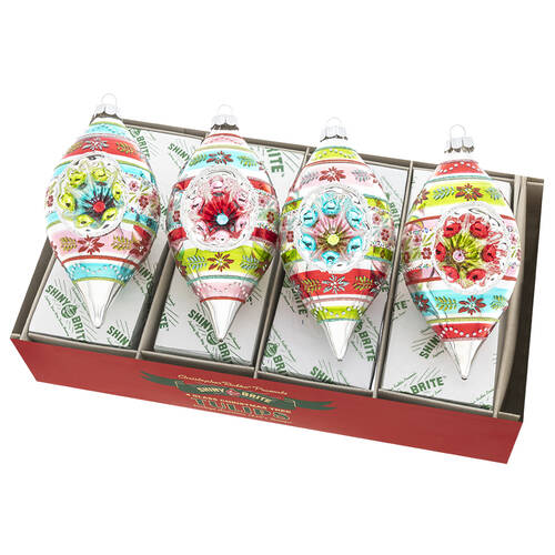Shiny Brite Ornaments Reflector Tulips Festive Fete - With Box