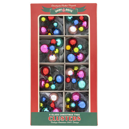 Shiny Brite Ornaments Clusters Multi Color Christmas Confetti  - Boxed