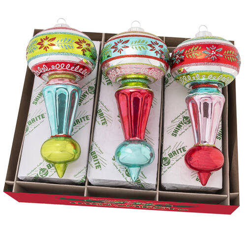 Shiny Brite Ornaments Decorated Shapes Festive Fete - Boxed