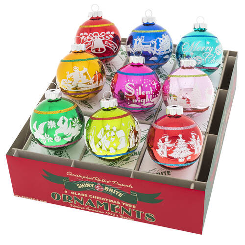 Shiny Brite Ornaments Signature Flocked Rounchristmas Confetti - Boxed