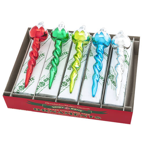 Shiny Brite Ornaments Glass Icicles Holiday Splendor - Boxed