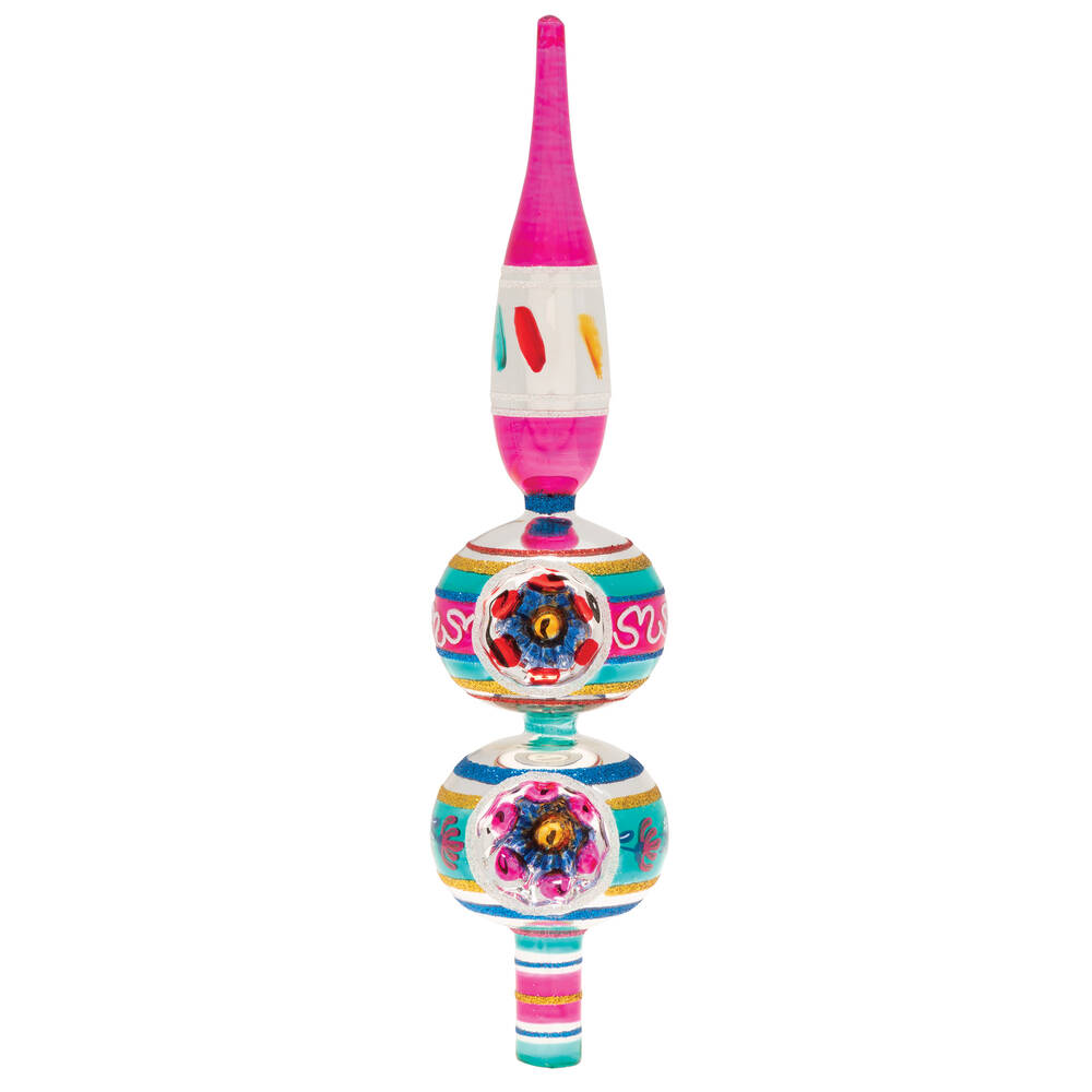 Shiny Brite Ornaments Finial- Christmas Confetti  - Boxed