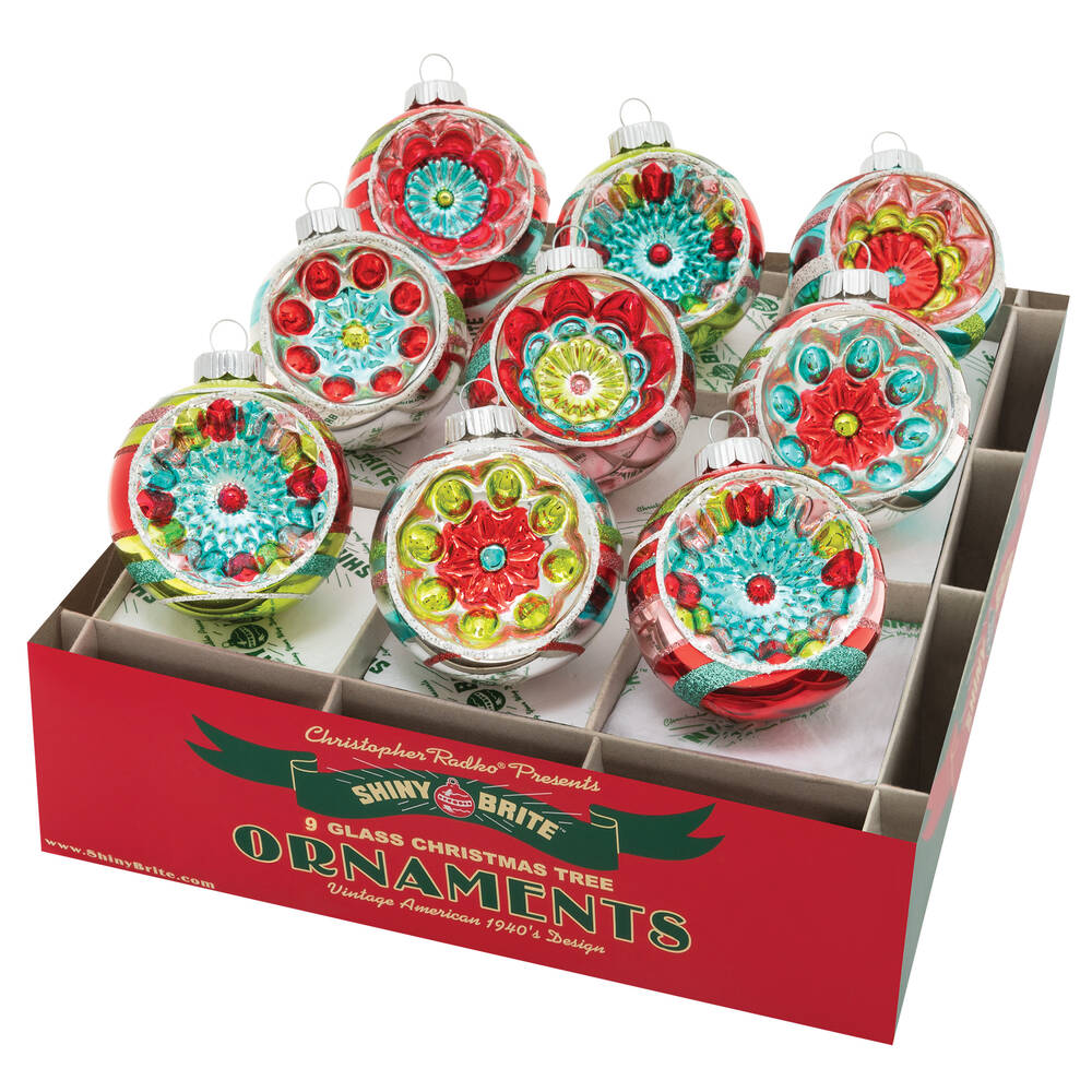 Shiny Brite Ornaments Reflector Rounds-Festive Fete - Boxed
