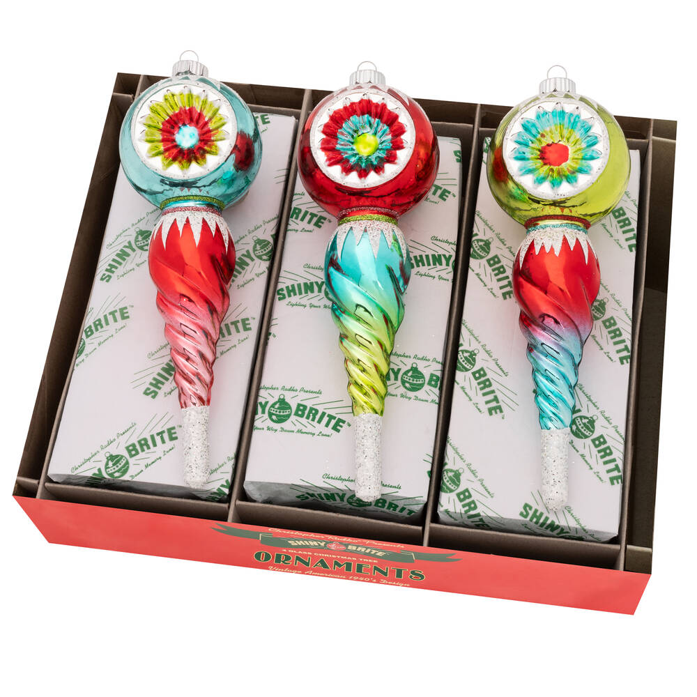 Shiny Brite Ornaments Reflector Icicles Festive Fete  - Boxed