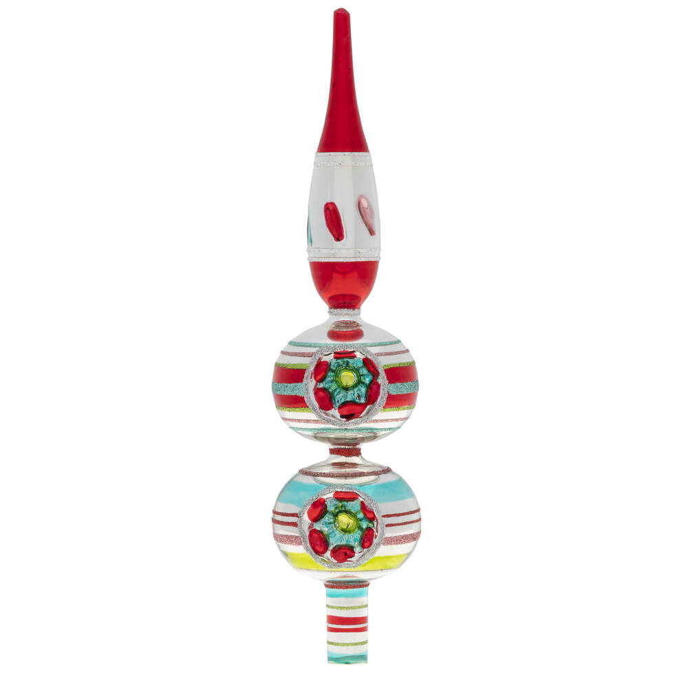Shiny Brite Ornaments Finialfestive Fete  - Boxed