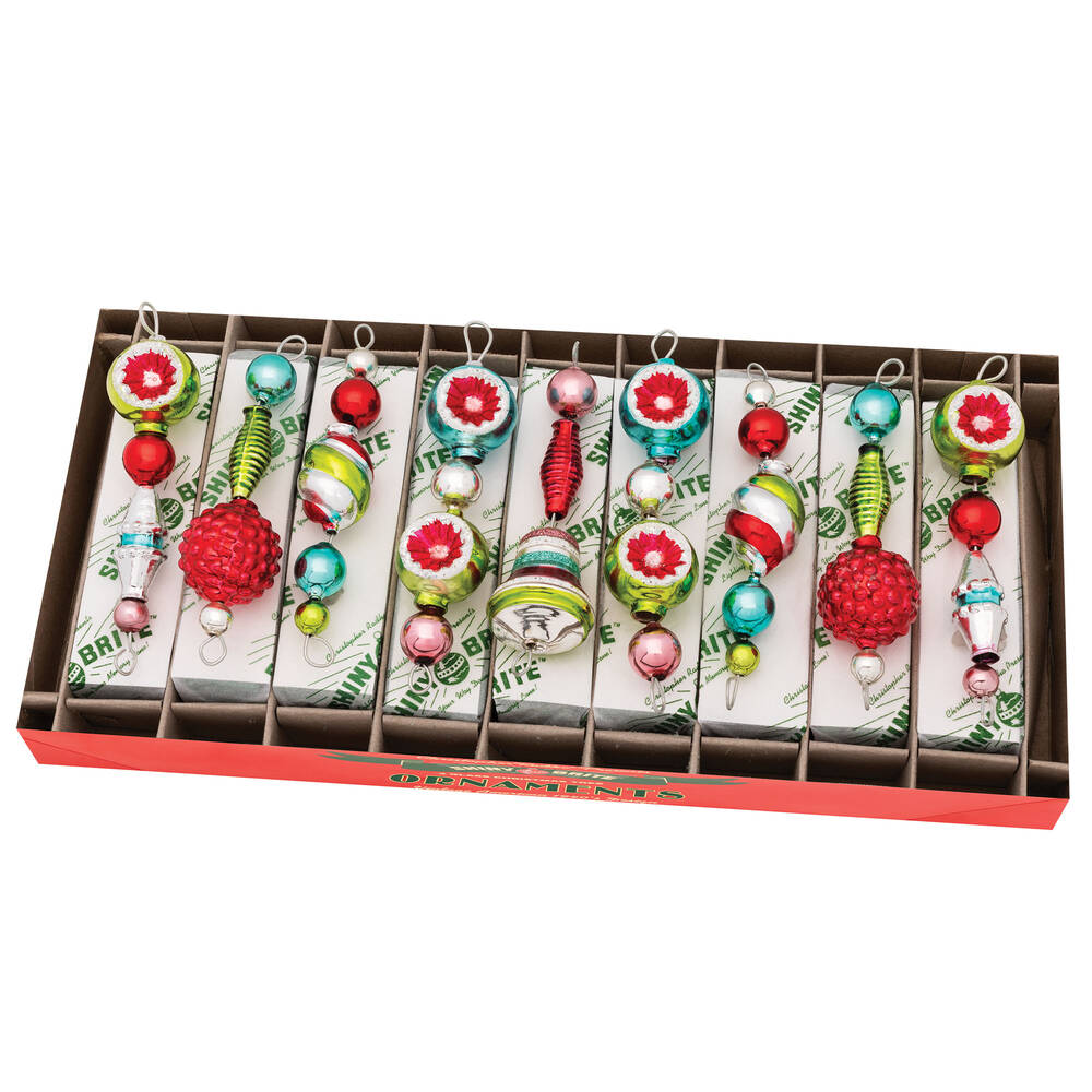 Shiny Brite Ornaments Shape Icicles Festive Fete  - Boxed