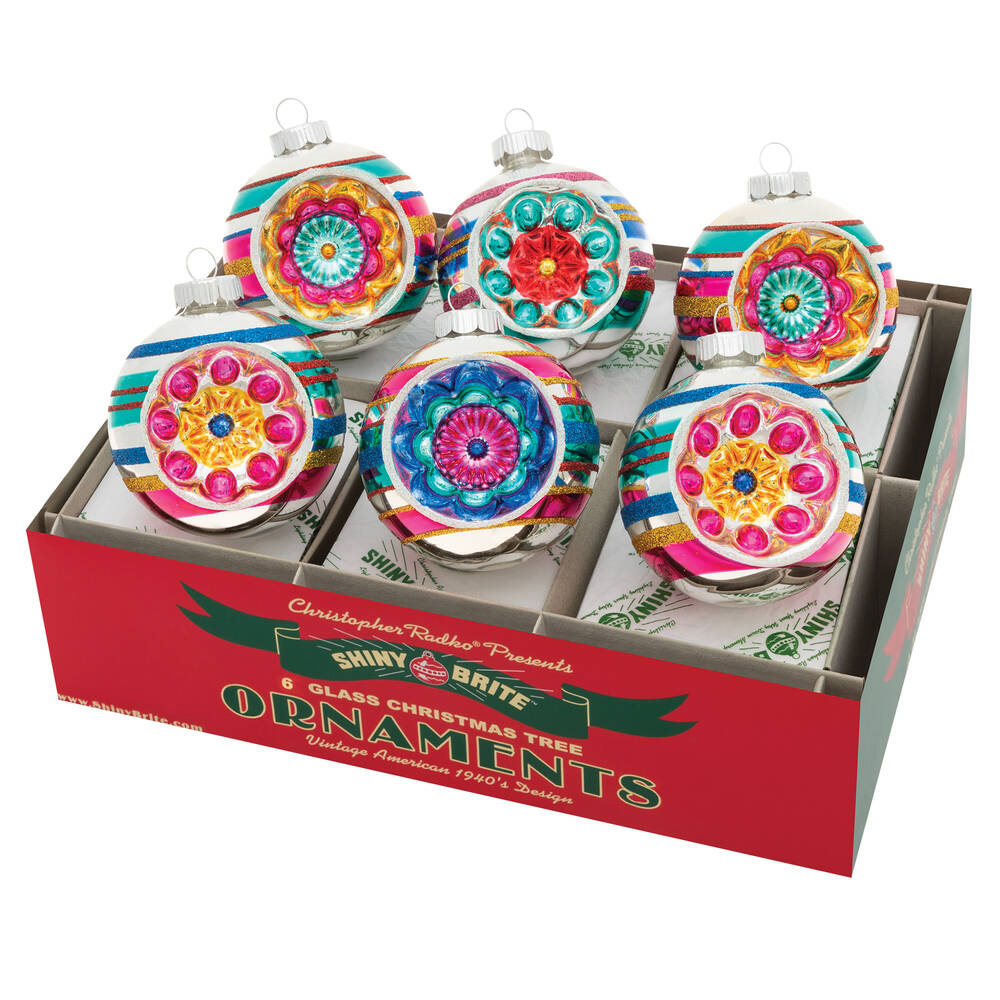 Shiny Brite Ornaments Dec Reflector Rounds Christmas Confetti  - Boxed