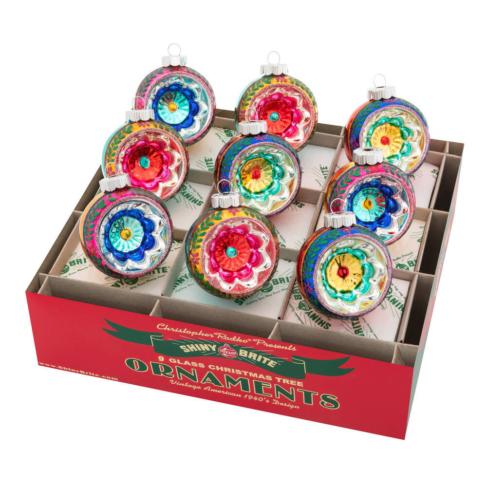 Shiny Brite Ornaments Reflector Rounds Christmas Confetti  - Boxed