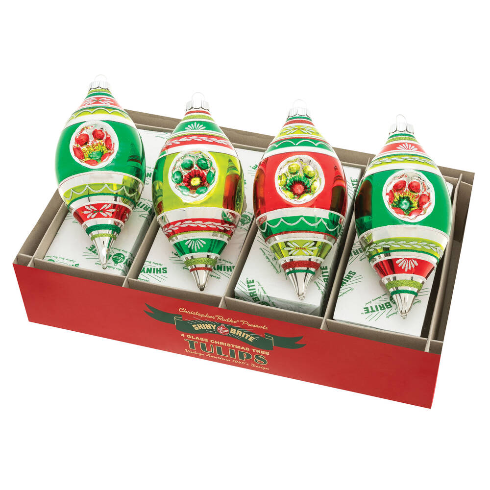 Shiny Brite Ornaments Reflector Tulips Holiday Splendor - Boxed
