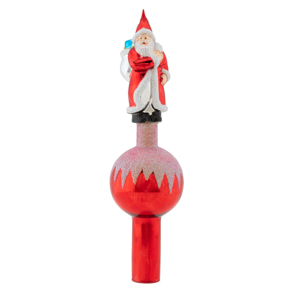 Shiny Brite Ornaments Santa Finial-Holiday Splendor  - Boxed