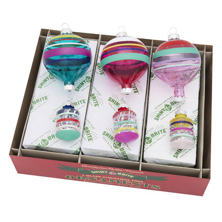 Shiny Brite Ornaments Shapes-Vivid Vintage - With Box Bx316