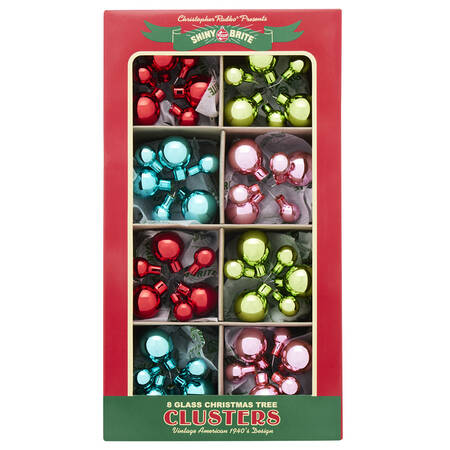 Shiny Brite Ornaments Clusters-Festive Fete - Boxed
