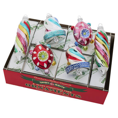 Shiny Brite Ornaments Mixed Shapes-Christmas Confetti - Boxed