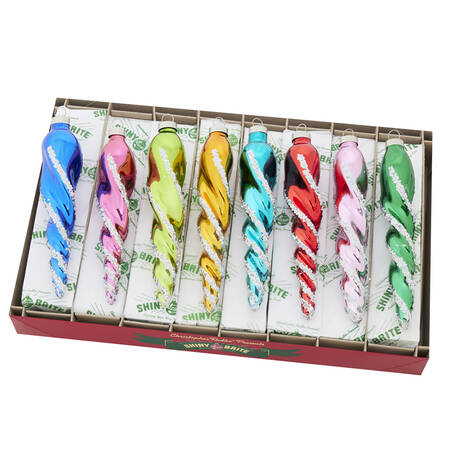 Shiny Brite Ornaments Glass Icicles-Christmas Confetti - Boxed