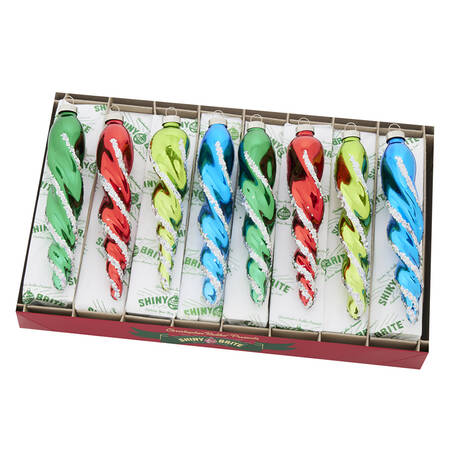 Shiny Brite Ornaments Glass Icicles-Holiday Splendor - With Box