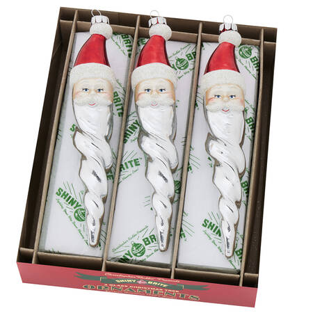 Shiny Brite Ornaments Santa Icicles-Holiday Splendor - With Box by Christopher Radko