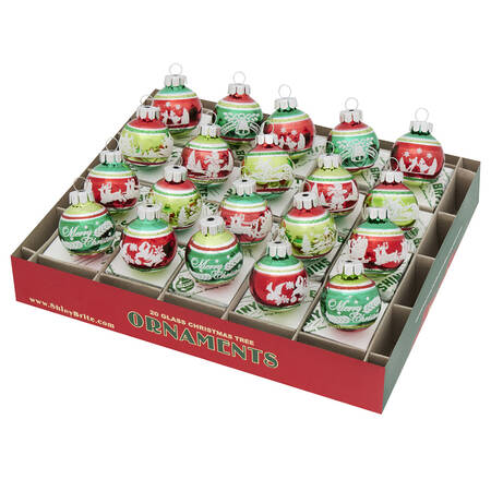 Shiny Brite Ornaments Signature Flocked Rounds-Holiday Splendo - With Box by Christopher Radko