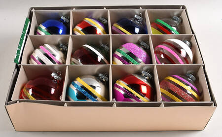 Shiny Brite Ornaments Jumbo Classic Stripes - Boxed