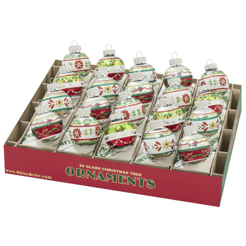Shiny Brite Ornaments Holiday Splendor Decorated Rounds - With Box Bx347