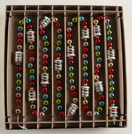 Shiny Brite Ornaments 7'Garland /Red,Blue,Green,Pink - Boxed