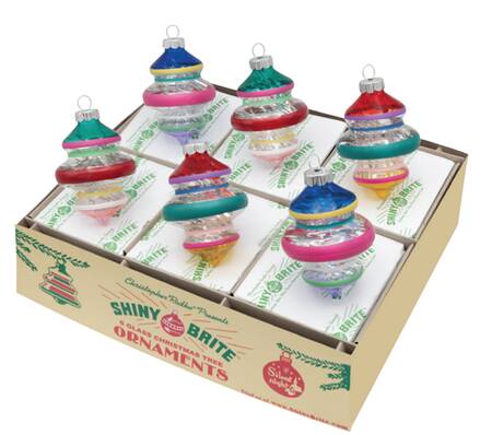 Shiny Brite Ornaments Decorated Shapes-Vivid Vintage - Boxed