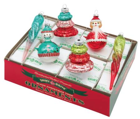 Shiny Brite Ornaments Mixed Shapes & Figures-Festive Fete - Boxed