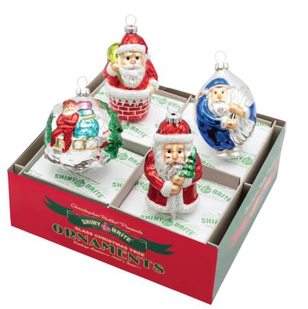 Shiny Brite Ornaments Santa Figures-Christmas Confetti - Boxed