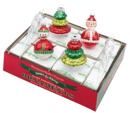 Shiny Brite Ornaments Mixed Shapes&Figures-Holiday Splendor - With Box Bx387