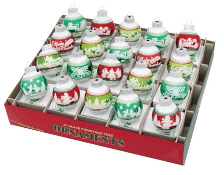 Shiny Brite Ornaments Signature Flocked Rounds-Holiday Splendo - With Box Bx379