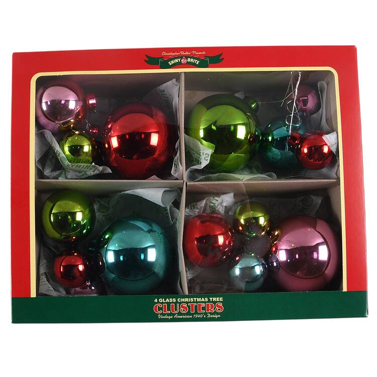 Shiny Brite Ornaments Festive Fete Clusters - Bx430 With Box