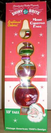 Shiny Brite Ornaments Merry Christmas Finial - Boxed