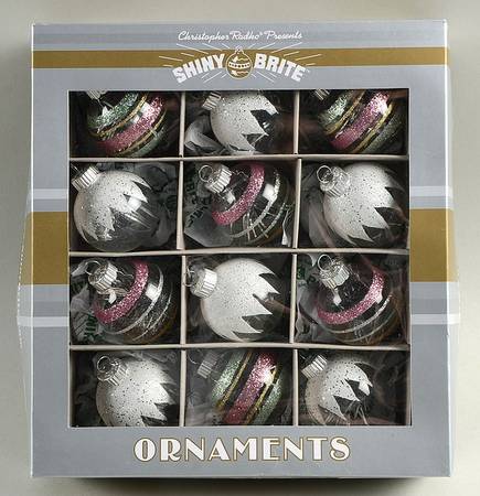 Shiny Brite Ornaments Pink/Silver Balls - Boxed