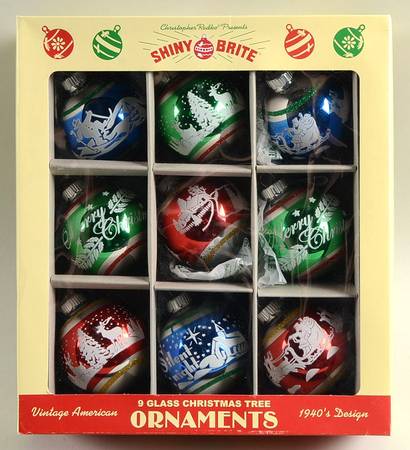 Shiny Brite Ornaments Large Ball Ornaments  - Boxed