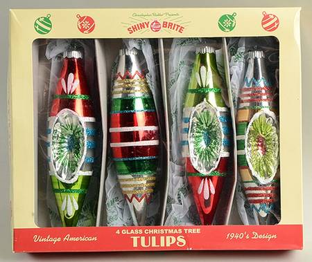 Shiny Brite Ornaments Large Tulips Multi Color - Boxed