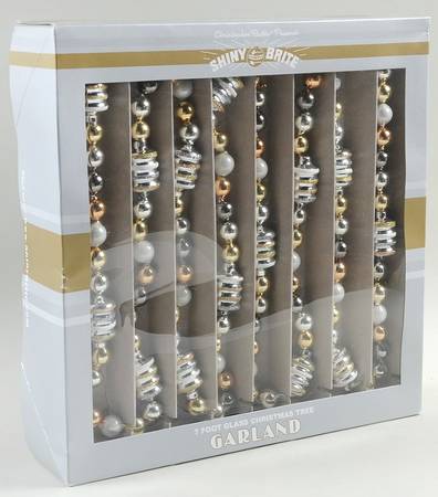 Shiny Brite Ornaments 7' Garland Gold/Silver - With Box