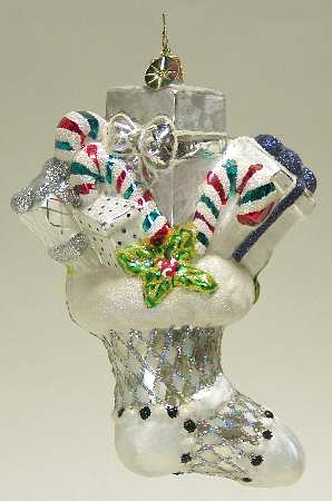 2006 Christopher Radko Ornaments Fancy Footwork-Silver Stocking - No Box