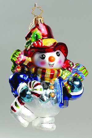 2006 Christopher Radko Ornaments Dapper Drifty-Snowman In Blue Vest - No Box