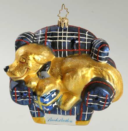 2006 Christopher Radko Ornaments Man's Best Chair-Brooks Brothers - No Box