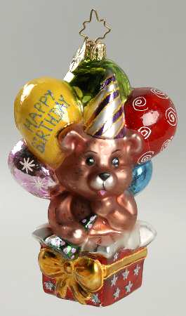 2006 Christopher Radko Ornaments Happy Birthday Bear W/ Balloon - No Box 108