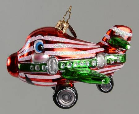 2006 Christopher Radko Ornaments Peppermint Airplane  - W-4 1/2" - No Box