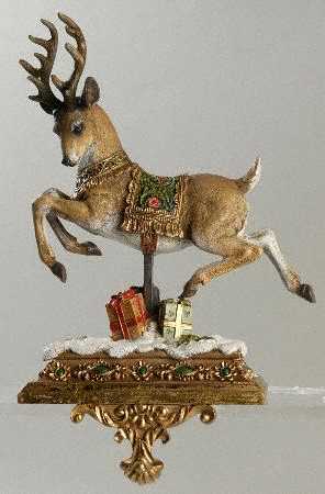Santa's Wishes Reindeer-Head Down Stocking Holder - No Box
