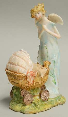Angel Blossoms Angel Pushing Carriage - No Box