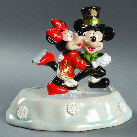 Cloissone Disney Collection Mickey & Minnie Skating - Boxed